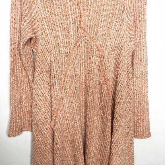 Basil Lola Ribbed knit Asymmetrical High Low Boho Slouchy Sweater Dress Tunic - Picture 7 of 8